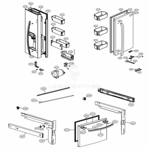 Door Parts Diagram and Parts List for LFXC22526D ASBCNA4 LG Refrigerator