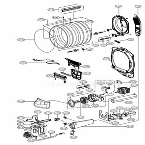 Drum And Motor Assembly: Gas Type Diagram and Parts List for DLG7061WE ABWEEUS LG Dryer