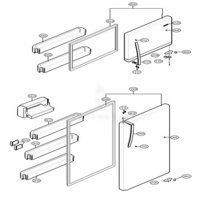 Door Parts Diagram and Parts List for 68039 AWBCSE3 LG Refrigerator