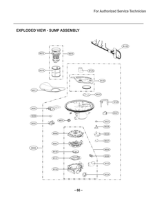 Sump Assembly Diagram and Parts List for D1426DB1 ABDEEUS LG Dishwasher