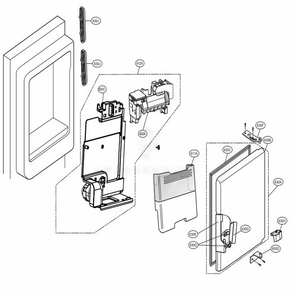 Ice Maker And Ice Bin Parts Diagram and Parts List for LFXS28566D ASBCNA2 LG Refrigerator