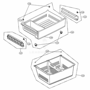 Freezer Parts Diagram and Parts List for 74105 ASTCSE0 LG Refrigerator