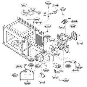 Interior Parts Diagram and Parts List for 87310 CWHESEC LG Range
