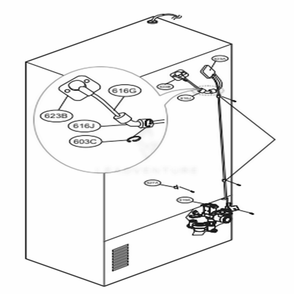 Valve And Water Tube Parts Diagram and Parts List for 74029 AWBCSE2 LG Refrigerator