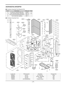 Condenser Assembly Diagram and Parts List for A8UW48GFA0 AWGBFRD LG Air Conditioner