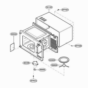 Oven Cavity Parts Diagram and Parts List for MT4110RPQ0 CWHEWRP LG Wall Oven