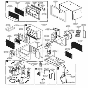Main Diagram and Parts List for UE10D33C ASWAFRD LG Air Conditioner