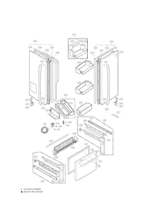 Door Parts Diagram and Parts List for LFX25975SW 01 LG Refrigerator