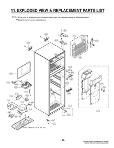 Diagram 1 Diagram and Parts List for LRTNC0705V APZCNA0 LG Refrigerator