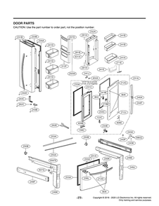 Door Parts Diagram and Parts List for GR-Q238NSNM ASTCNA2 LG Refrigerator