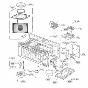Interior Parts 1 Diagram and Parts List for 80803 AS1ESEA LG Wall Oven