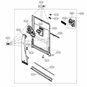 Door Liner Assembly Diagram and Parts List for SKSDW2401S ASTESNA LG Range