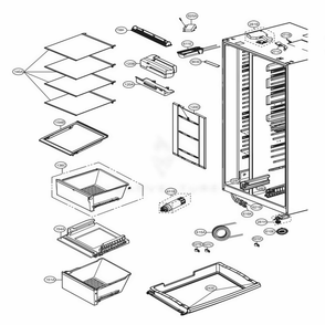 Refrigerator Compartment Diagram and Parts List for LSXC22336S ASTCNA0 LG Refrigerator