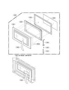 Door Parts Diagram and Parts List for LMV1831ST 00 LG Microwave