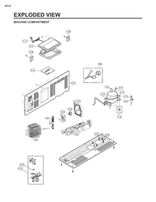 Machine Compartment Diagram and Parts List for GM-Q277SLRL APZCNA0 LG Refrigerator