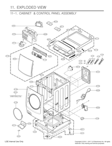 Cabinet And Control Panel Assembly Diagram and Parts List for FH2F8ADYK8 ABSEEUS LG Washer