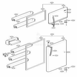 Door Parts Diagram and Parts List for 78032 ASWCSE7 LG Refrigerator