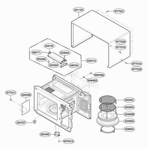 Oven Cavity Parts Diagram and Parts List for KCMC155JSS ASTEKAD LG Range