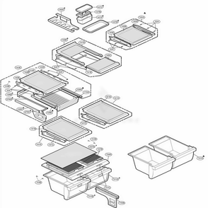 Refrigerator Parts Diagram and Parts List for 73962 ASWCSEA LG Refrigerator