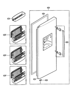 Freezer Door Parts Diagram and Parts List for LRSCS21935TT  LG Refrigerator
