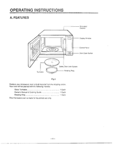 Operating Instructions Diagram and Parts List for MA-1554M  LG Microwave