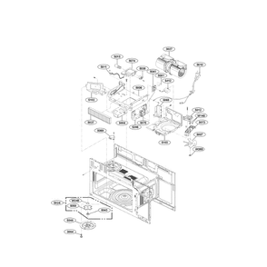 Interior 1 Diagram and Parts List for LMH2235ST 00 LG Microwave Oven Combo