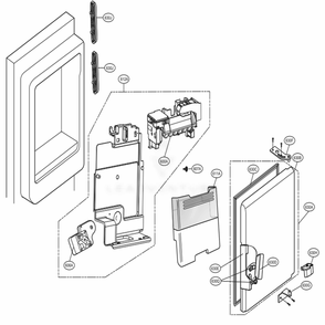 Ice Maker And Ice Bin Parts Diagram and Parts List for 72597 ASBCSE0 LG Refrigerator