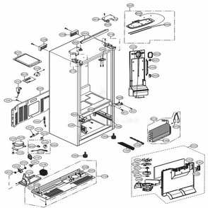 Part Location Diagram of ABQ74110456 LG CASE ASSEMBLY,DISPLAY