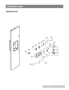 Dispenser Parts Diagram and Parts List for SKSSB4202S ASTCNA0 LG Refrigerator