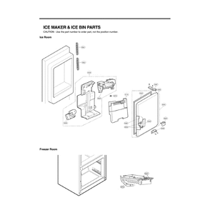 Ice Maker Diagram and Parts List for LFX25973D 00 LG Refrigerator
