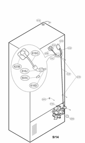 Valve And Water Tube Parts Diagram and Parts List for 79573053410  Kenmore Refrigerator