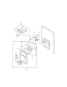 Dispenser Parts Diagram and Parts List for LFX25961AL01  LG Refrigerator
