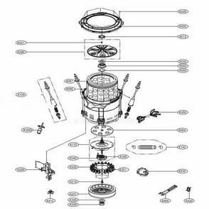 Tub Assebly Diagram and Parts List for 29472 ABWESEU LG Washer