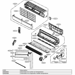 Indoor Unit Diagram and Parts List for MW30Y3J AWHBFRD LG Air Conditioner
