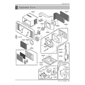 Section Diagram and Parts List for LB8000R AWYABBL LG Air Conditioner