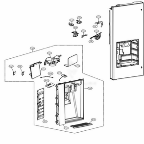 Dispenser Parts Diagram and Parts List for LFXS30766D ASBCNA1 LG Refrigerator