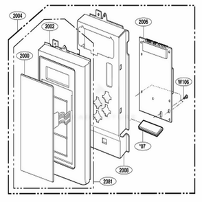 Controller Parts Diagram and Parts List for 62649 ABKESEA LG Range
