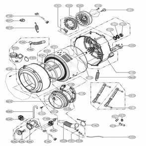 Drum And Tub Assembly Diagram and Parts List for WM1355HR ACREEUS LG Washer