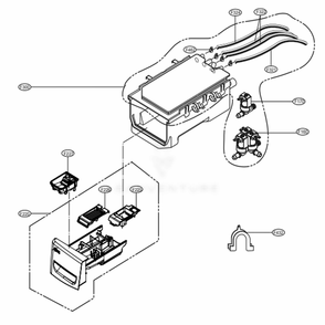 Dispenser Assembly Diagram and Parts List for WM4200HBA ABLEEUS LG Washer