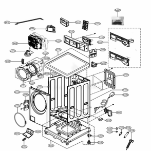 Cabinet And Control Panel Assembly Diagram and Parts List for GCWL1069QD3 ASSEELC LG Washer