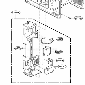 Latch Board Parts Diagram and Parts List for MA1103B BKEGSE LG Range