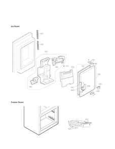 Ice Maker And Ice Bin Parts Diagram and Parts List for LFX28979ST 02 LG Refrigerator