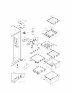 Refrigerator Compartment Parts Diagram and Parts List for 79551312014  Kenmore Refrigerator