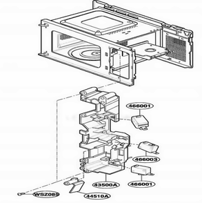 Latch Board Parts Diagram and Parts List for UMC1061AAB KBKEMAC LG Wall Oven