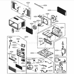 Main Diagram and Parts List for 77127 AWYASRU LG Air Conditioner
