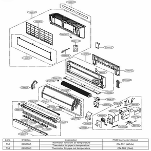Sc Chassis Diagram and Parts List for ARNU243SCR4 ANCBLUS LG Air Conditioner
