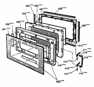 Door Diagram and Parts List for 7218831980  Kenmore Microwave