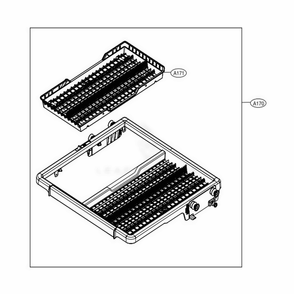 Third Rack Assembly Diagram and Parts List for 14355 ASSESEU LG Dishwasher