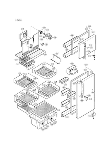 Door And Shelving Diagram and Parts List for LRTGC1815W  LG Refrigerator