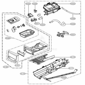 Panel Drawer Assembly And Guide Assembly Diagram and Parts List for 90441 ABWESEC LG Dryer